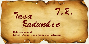 Tasa Radunkić vizit kartica